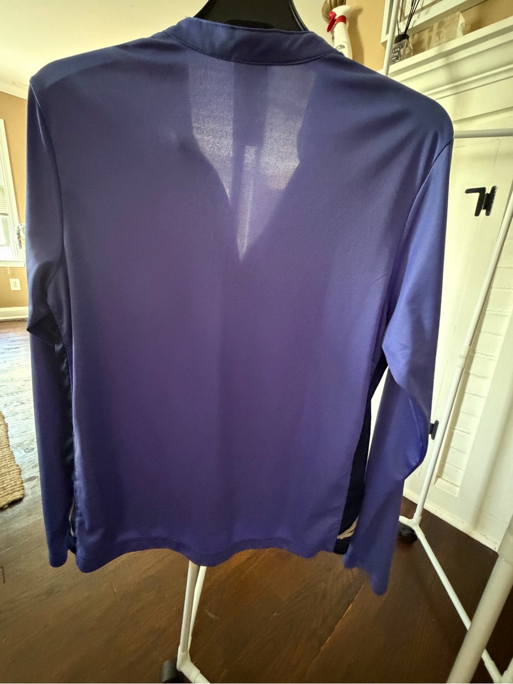 adidas Lavender Long-Sleeve Climalite Top with Quarter Zip, L, like new - Picture 9 of 9
